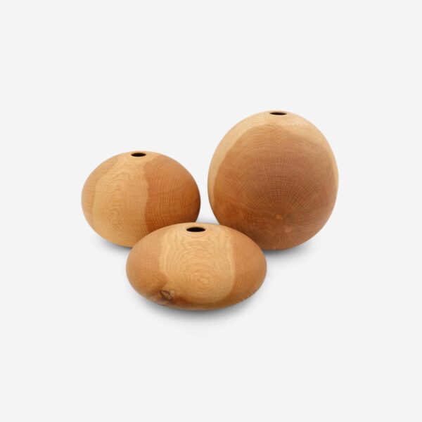 Set of 3 White Oak Turned wood Spirit Forms by David Ellsworth