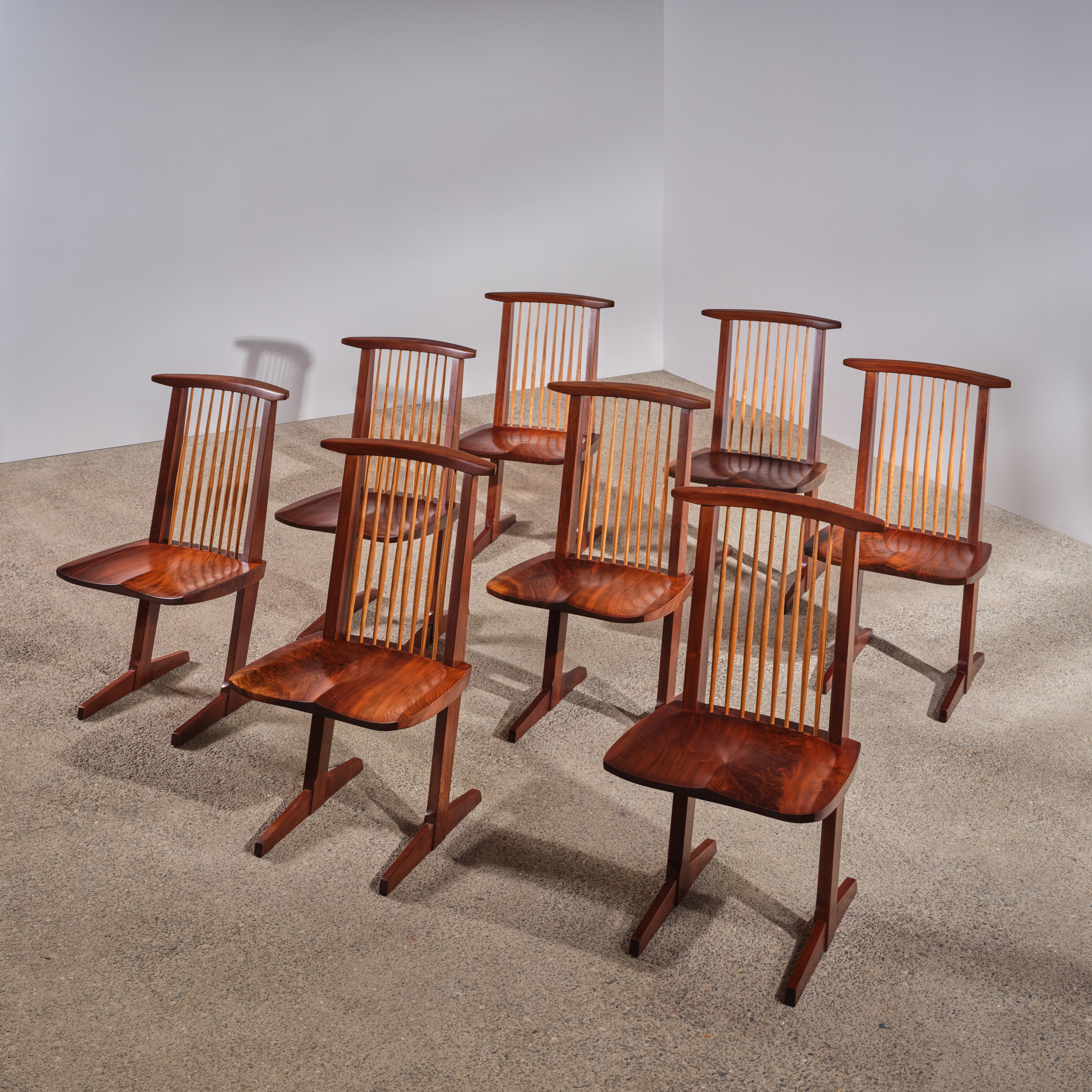 George Nakashima - Single-Board Conoid Chairs (set of 8)