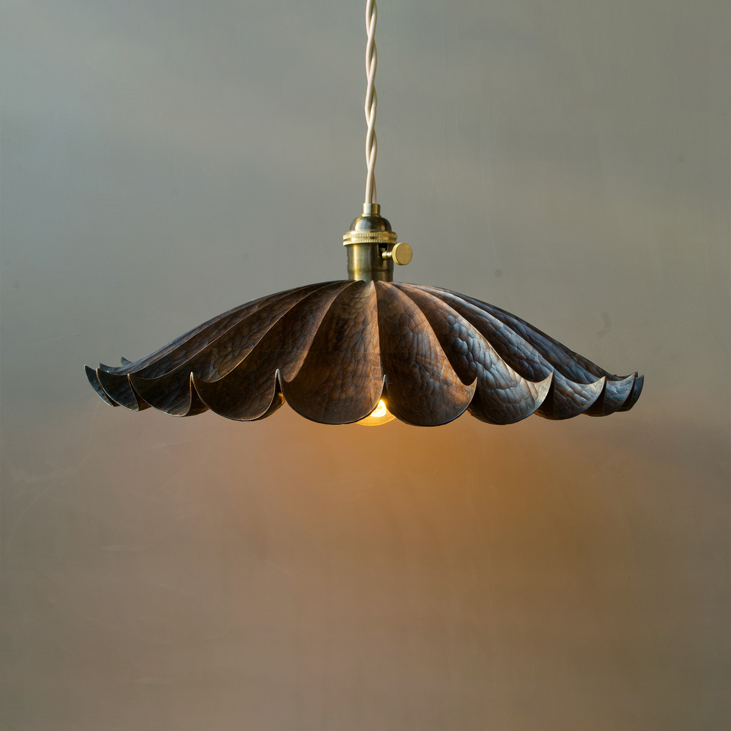 Hand-Carved Pendent Light