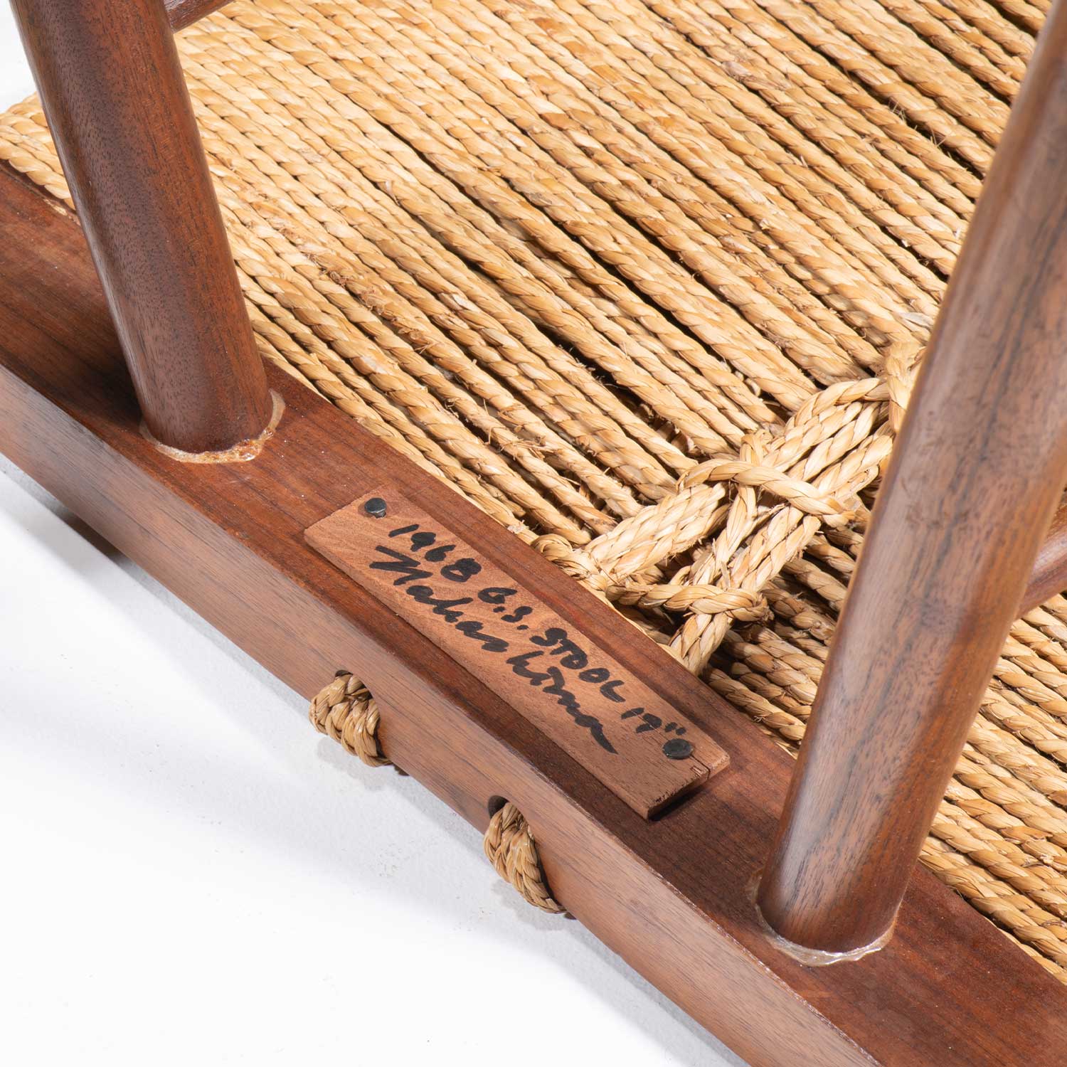 Pair-of-Grass-seated-stools-by-George-Nakashima,-1968-Cole–MG1626-(1)